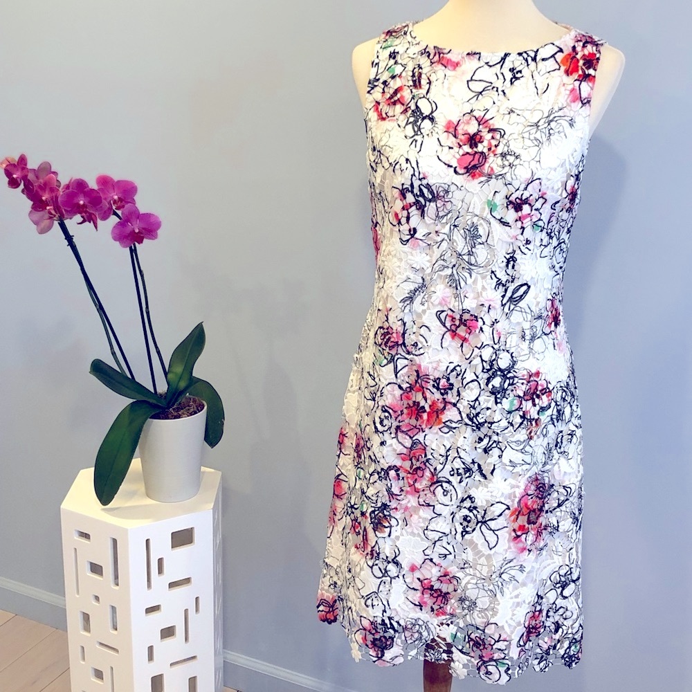T Tahari lace floral dress